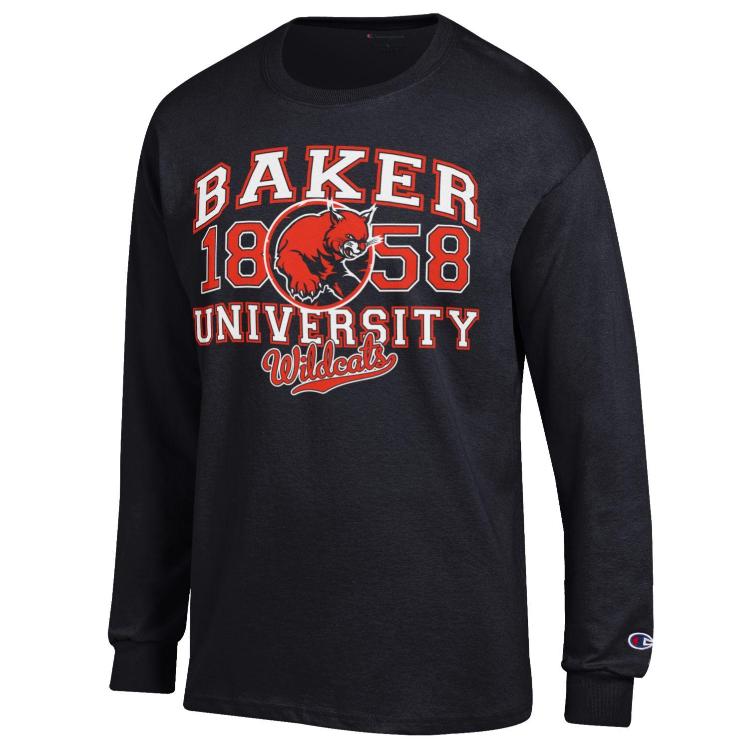 Baker University Wildcats 1858 LS Tee/Black – Wildcat Wearhouse