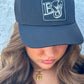 BU Leather Patch Trucker Hat