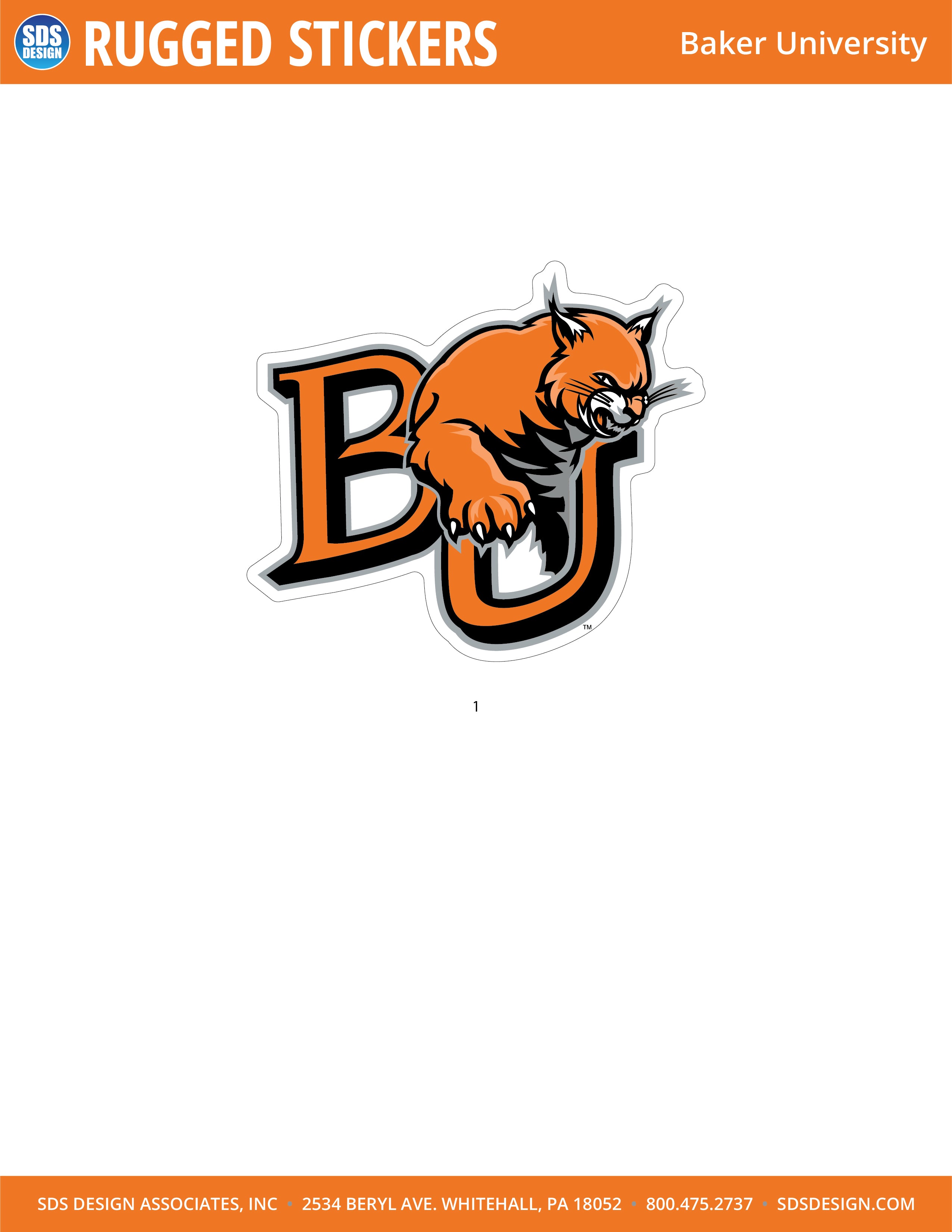 BU Wildcat Rugged Sticker 3.5"