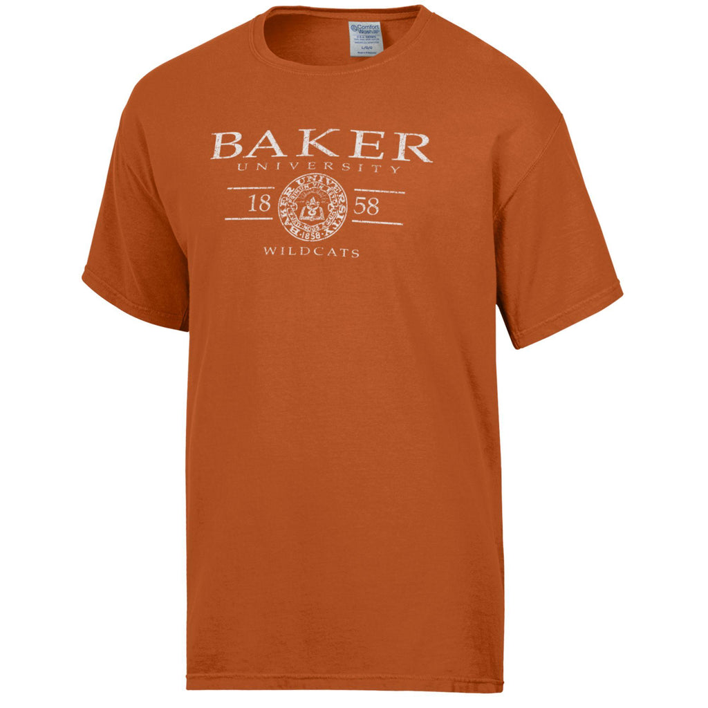 Last Call!* Baker University Seal Comfort Wash Short Sleeve Tee