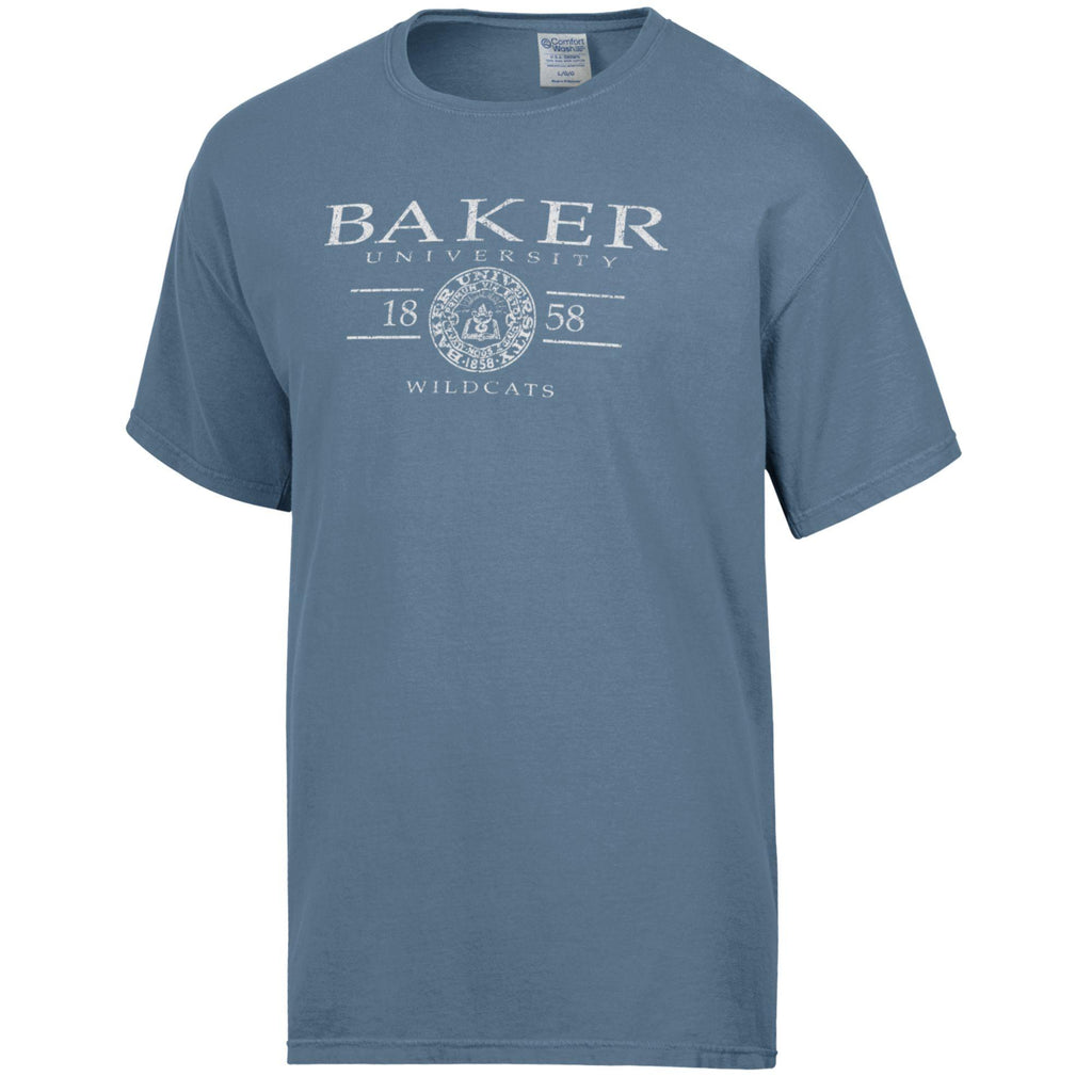 Last Call!* Baker University Seal Comfort Wash Short Sleeve Tee