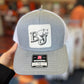 BU Leather Patch Trucker Hat