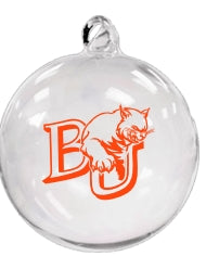 3" Clear Hand Blown Glass Ornament