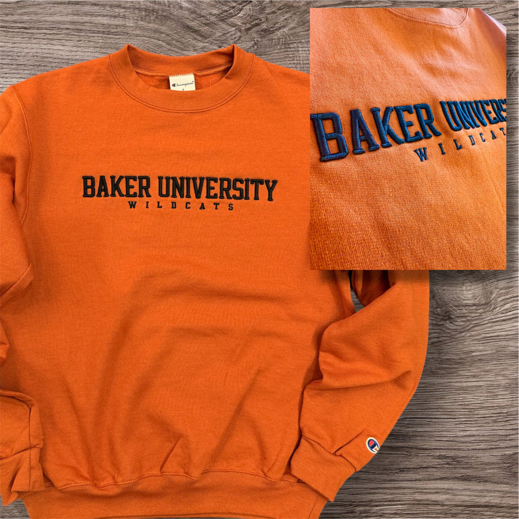 Baker University Embroidered Powerblend Fleece Crew