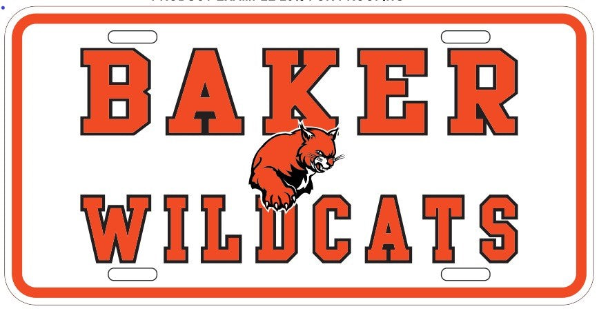 Baker Wildcats License Plate